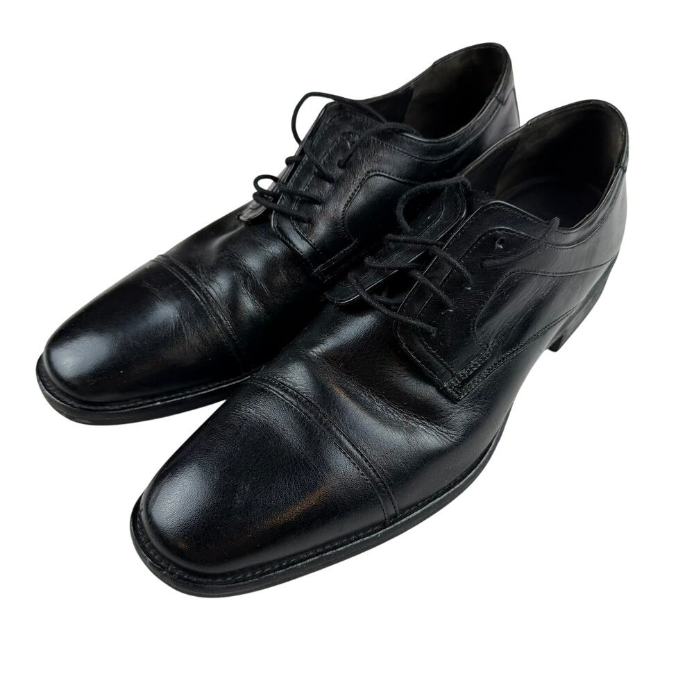 Johnston & Murphy Black Leather Cap Toe Oxford Mens 11M